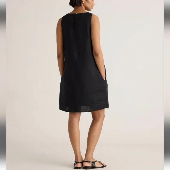 NWT Quince 100% European Linen Tank Dress-Black - Picture 5 of 8